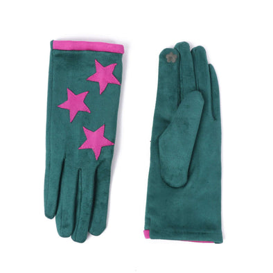 Triple Star Contrast Gloves - Green