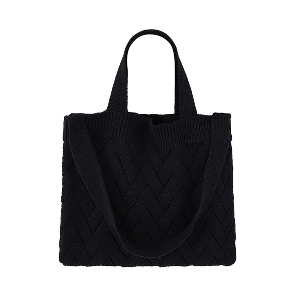 Braided Tote Bag - Black