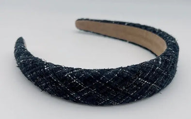 Black Boucle Patterned Headband