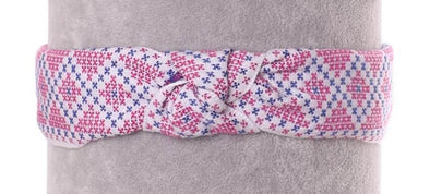 Cross Stitch Patterned Headband - Pink & Blue