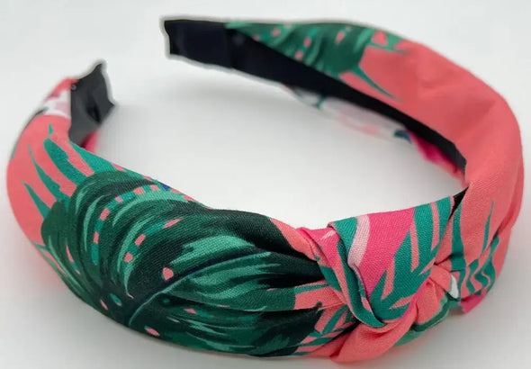 Pink Leaf Knot Headband