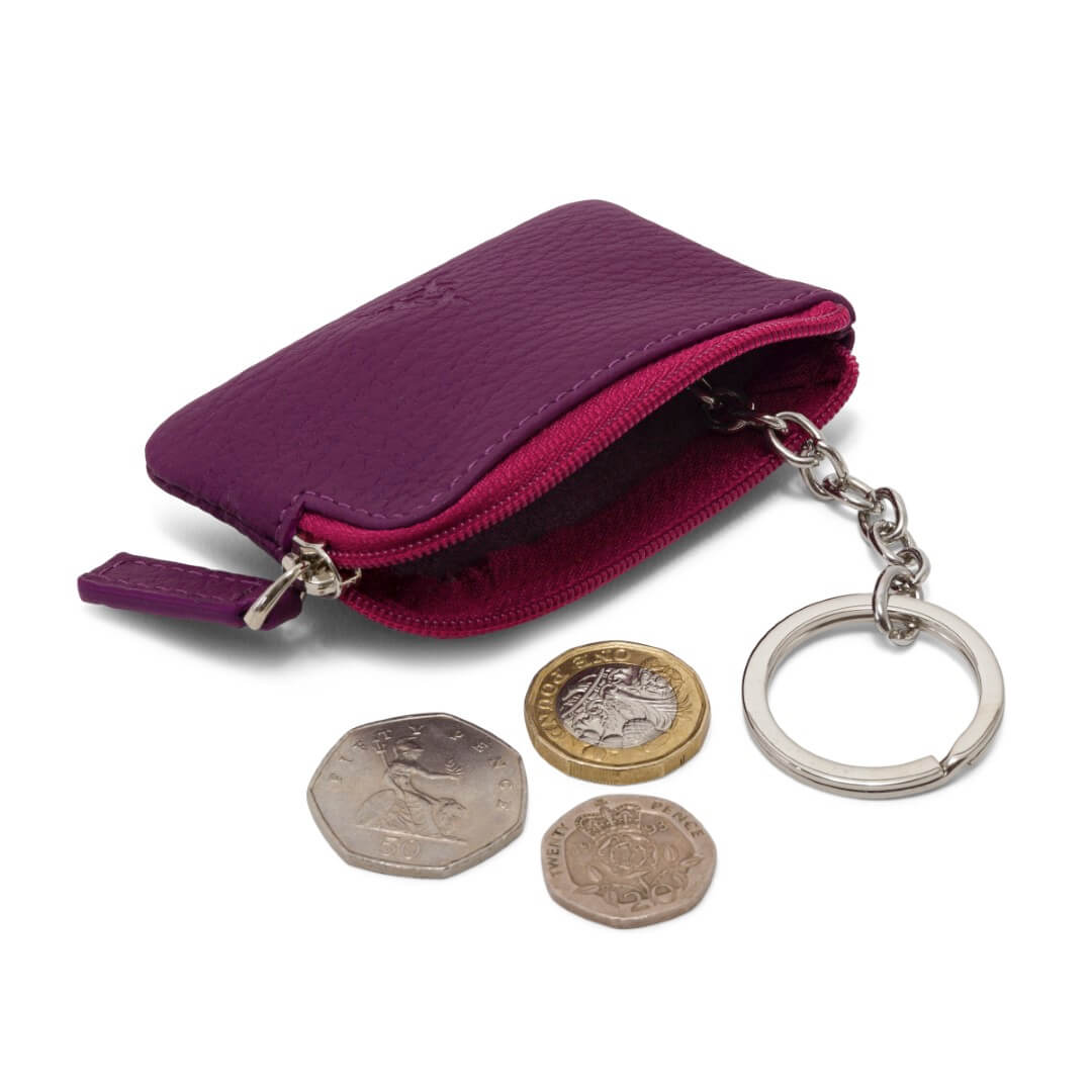 iToolai Women's Leather Small Coin Purse with Keychain, Mini Card Holder  Case, Fuchsia : Amazon.in: Bags, Wallets and Luggage