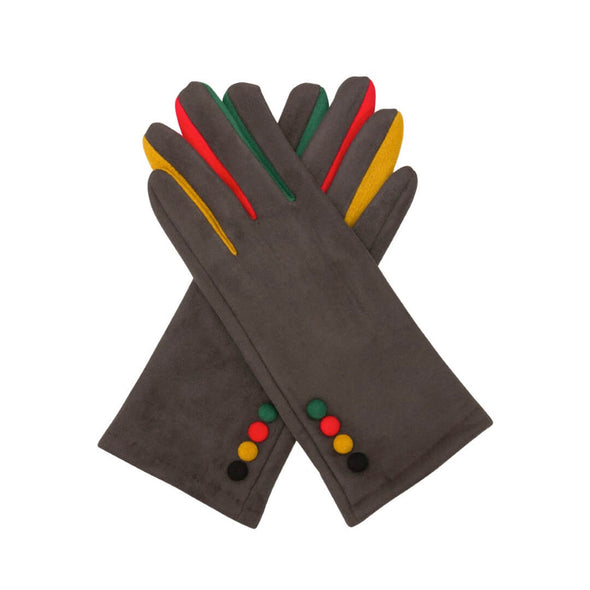 Multi 4 Button Gloves - Grey