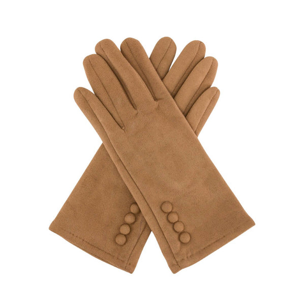 Plain 4 Button Gloves - Beige