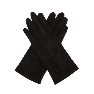Plain 4 Button Gloves - Black