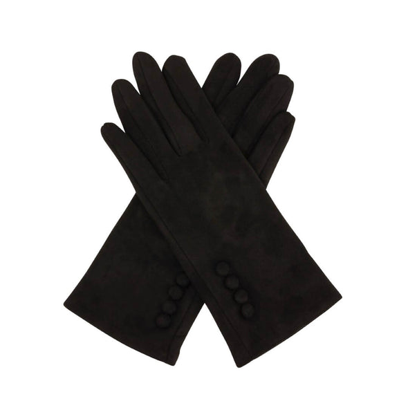 Plain 4 Button Gloves - Black
