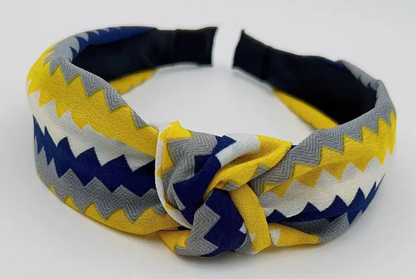 Yellow & Navy Zigzag Headband